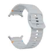 For Samsung Galaxy Watch Ultra 47mm / Ultra 2025 Kalebol Wave Stitching Silicone Strap(Light Grey)