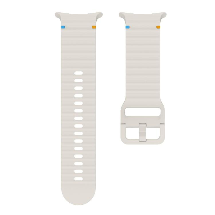For Samsung Galaxy Watch Ultra 47mm / Ultra 2025 Kalebol Wave Stitching Silicone Strap(Starlight)