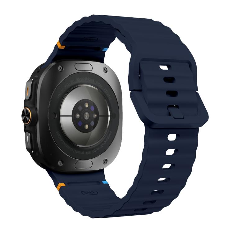 For Samsung Galaxy Watch Ultra 47mm / Ultra 2025 Kalebol Wave Stitching Silicone Strap(Midnight Blue)
