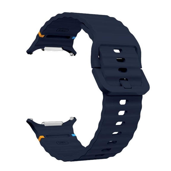For Samsung Galaxy Watch Ultra 47mm / Ultra 2025 Kalebol Wave Stitching Silicone Strap(Midnight Blue)