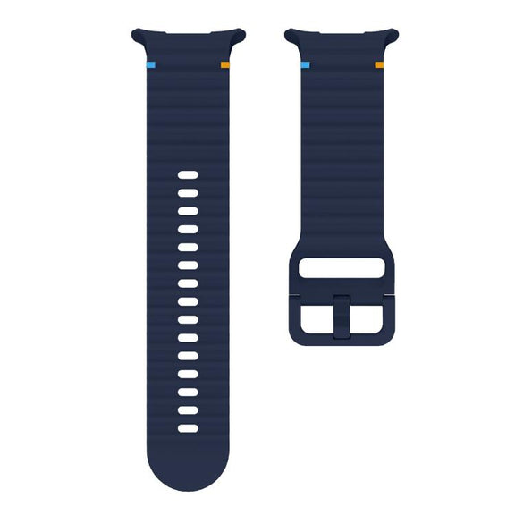 For Samsung Galaxy Watch Ultra 47mm / Ultra 2025 Kalebol Wave Stitching Silicone Strap(Midnight Blue)