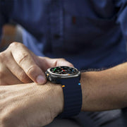 For Samsung Galaxy Watch Ultra 47mm / Ultra 2025 Kalebol Wave Stitching Silicone Strap(Midnight Blue)
