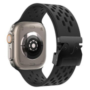 For Apple Watch 46mm / 49mm / 45mm / 44mm Kalebol Mesh Umbrella Buckle Silicone Watch Strap(Black)