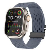 For Apple Watch 46mm / 49mm / 45mm / 44mm Kalebol Mesh Umbrella Buckle Silicone Watch Strap(Blue Grey)