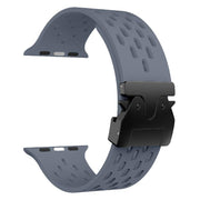 For Apple Watch 46mm / 49mm / 45mm / 44mm Kalebol Mesh Umbrella Buckle Silicone Watch Strap(Blue Grey)