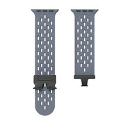 For Apple Watch 46mm / 49mm / 45mm / 44mm Kalebol Mesh Umbrella Buckle Silicone Watch Strap(Blue Grey)