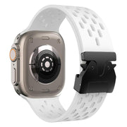 For Apple Watch 42mm / 41mm / 40mm / 38mm Kalebol Mesh Umbrella Buckle Silicone Watch Strap(White)