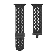 For Apple Watch 42mm / 41mm / 40mm / 38mm Kalebol Mesh Umbrella Buckle Silicone Watch Strap(Black)