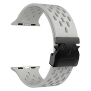 For Apple Watch 42mm / 41mm / 40mm / 38mm Kalebol Mesh Umbrella Buckle Silicone Watch Strap(Grey)