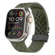 For Apple Watch 42mm / 41mm / 40mm / 38mm Kalebol Mesh Umbrella Buckle Silicone Watch Strap(Army Green)