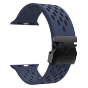 For Apple Watch 42mm / 41mm / 40mm / 38mm Kalebol Mesh Umbrella Buckle Silicone Watch Strap(Midnight Blue)