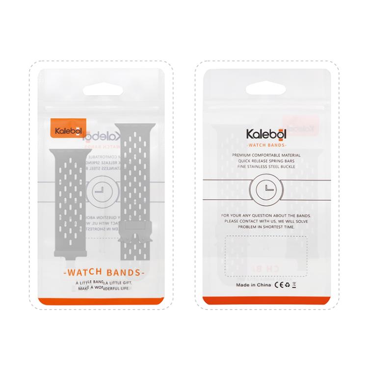 For Apple Watch 42mm / 41mm / 40mm / 38mm Kalebol Mesh Umbrella Buckle Silicone Watch Strap(Grey)