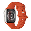 For Apple Watch 46mm / 49mm / 45mm / 44mm Embossed 3D Rose Flower Silicone Watch Band(Orange) - free shipping - PMc TechLife - Order now!