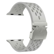 For Apple Watch 46mm / 49mm / 45mm / 44mm Kalebol Mesh Silver Umbrella Buckle Silicone Strap(Grey)