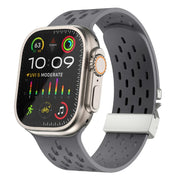 For Apple Watch 46mm / 49mm / 45mm / 44mm Kalebol Mesh Silver Umbrella Buckle Silicone Strap(Space Grey)