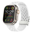 For Apple Watch 42mm / 41mm / 40mm / 38mm Kalebol Mesh Silver Umbrella Buckle Silicone Strap(White) - free shipping - PMC TechLife - Order now!