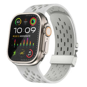 For Apple Watch 42mm / 41mm / 40mm / 38mm Kalebol Mesh Silver Umbrella Buckle Silicone Strap(Grey)