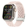 For Apple Watch 42mm / 41mm / 40mm / 38mm Kalebol Mesh Silver Umbrella Buckle Silicone Strap(Sand Pink) - free shipping - PMC TechLife - Order now!