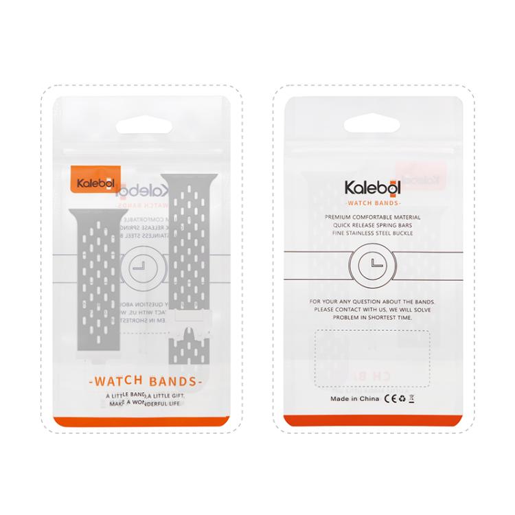 For Apple Watch 42mm / 41mm / 40mm / 38mm Kalebol Mesh Silver Umbrella Buckle Silicone Strap(Grey)