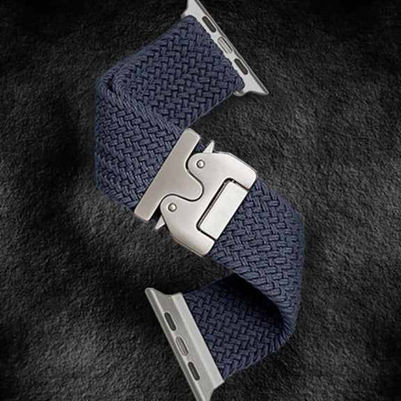For Apple Watch 46mm / 49mm / 45mm / 44mm Kalebol Wide Umbrella Braided Strap(Dark Blue)