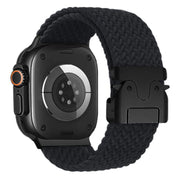 For Apple Watch 46mm / 49mm / 45mm / 44mm Kalebol Wide Umbrella Braided Strap(Black)