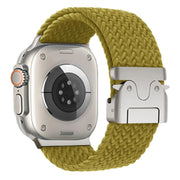 For Apple Watch 46mm / 49mm / 45mm / 44mm Kalebol Wide Umbrella Braided Strap(Yellow Green)