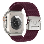 For Apple Watch 46mm / 49mm / 45mm / 44mm Kalebol Wide Umbrella Braided Strap(Wine Red)