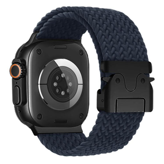 For Apple Watch 46mm / 49mm / 45mm / 44mm Kalebol Wide Umbrella Braided Strap(Midnight Blue)