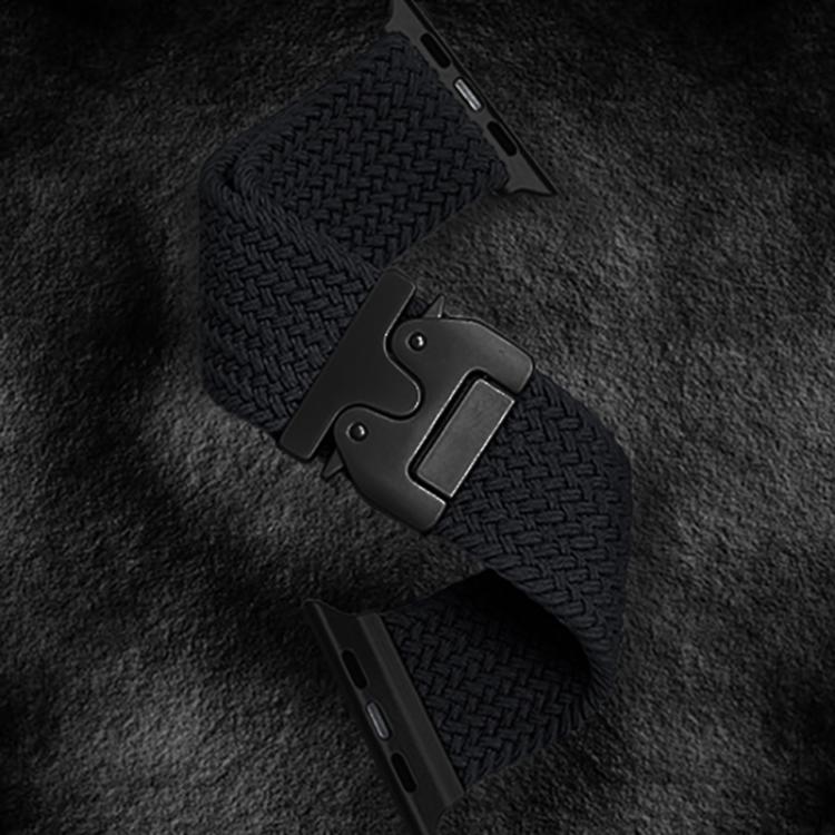 For Apple Watch 42mm / 41mm / 40mm / 38mm Kalebol Wide Umbrella Braided Strap(Black)
