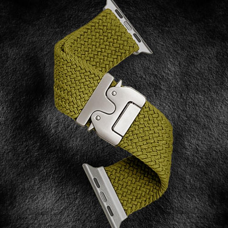 For Apple Watch 42mm / 41mm / 40mm / 38mm Kalebol Wide Umbrella Braided Strap(Yellow Green)