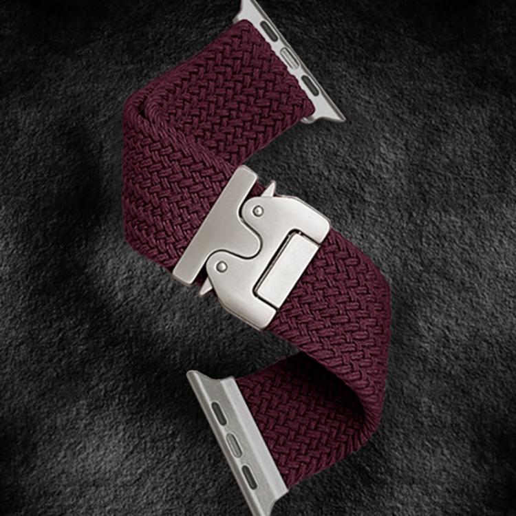 For Apple Watch 42mm / 41mm / 40mm / 38mm Kalebol Wide Umbrella Braided Strap(Wine Red)