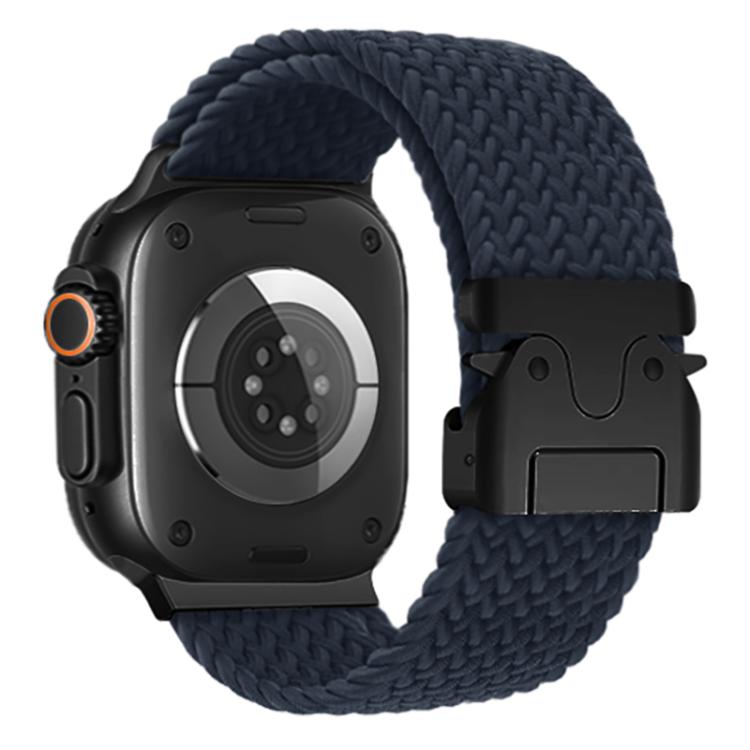 For Apple Watch 42mm / 41mm / 40mm / 38mm Kalebol Wide Umbrella Braided Strap(Midnight Blue)