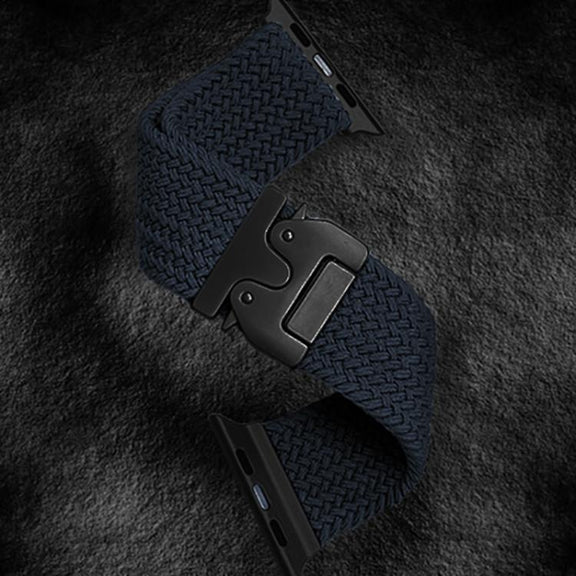 For Apple Watch 42mm / 41mm / 40mm / 38mm Kalebol Wide Umbrella Braided Strap(Midnight Blue)