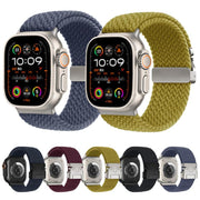 For Apple Watch 46mm / 49mm / 45mm / 44mm Kalebol Wide Umbrella Braided Strap(Wine Red)