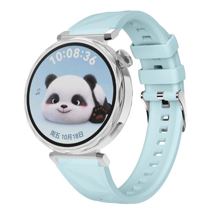 Kalebol 18mm Universal Diamond Embossed Silicone Strap(Ice Blue)