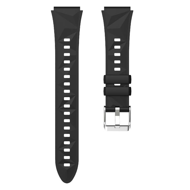 Kalebol 18mm Universal Diamond Embossed Silicone Strap(Black)