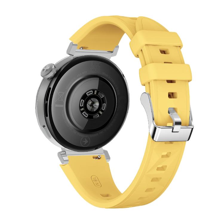 Kalebol 18mm Universal Diamond Embossed Silicone Strap(Yellow)