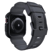 For Apple Watch 42mm / 41mm / 40mm / 38mm VIETAO Carbon Fiber Silicone Strap(Dark Gray)