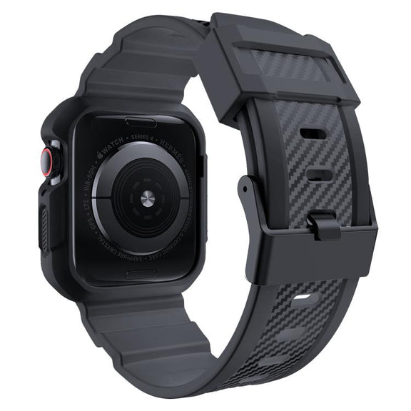 For Apple Watch 42mm / 41mm / 40mm / 38mm VIETAO Carbon Fiber Silicone Strap(Dark Gray)