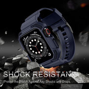 For Apple Watch 42mm / 41mm / 40mm / 38mm VIETAO Carbon Fiber Silicone Strap(Dark Blue)