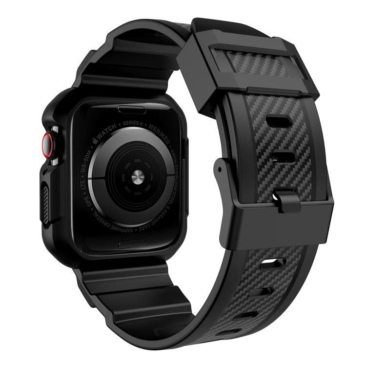 For Apple Watch Ultra 2 / 1 49mm VIETAO Carbon Fiber Silicone Strap(Black)