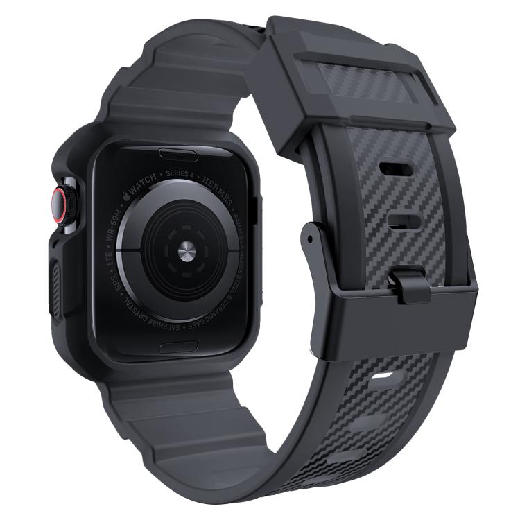 For Apple Watch Ultra 2 / 1 49mm VIETAO Carbon Fiber Silicone Strap(Dark Gray)