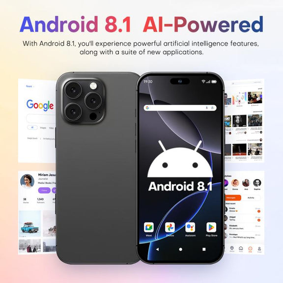 A88 / i16 Pro Max, 2GB+16GB, 6.6 inch Android 8.1 MTK6580A Quad Core, OTG, Network: 3G, Dual SIM, Plug:EU Plug(Titanium Black)