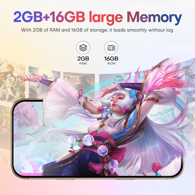 A88 / i16 Pro Max, 2GB+16GB, 6.6 inch Android 8.1 MTK6580A Quad Core, OTG, Network: 3G, Dual SIM, Plug:EU Plug(Titanium Grey)