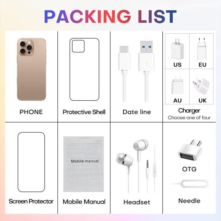 A88A / i16 Pro Max, 6GB+64GB, 6.6 inch Android 12 MTK6762 Helio G25 Octa Core, NFC, OTG, Network: 4G, Dual SIM, Plug:AU Plug(Titanium White)