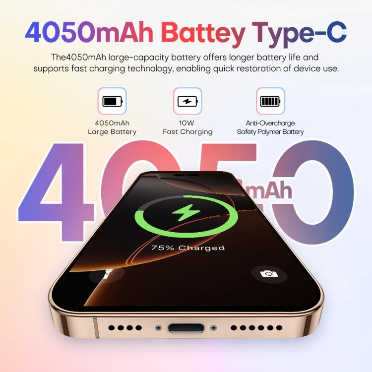 A88A / i16 Pro Max, 6GB+64GB, 6.6 inch Android 12 MTK6762 Helio G25 Octa Core, NFC, OTG, Network: 4G, Dual SIM, Plug:EU Plug(Titanium Grey)