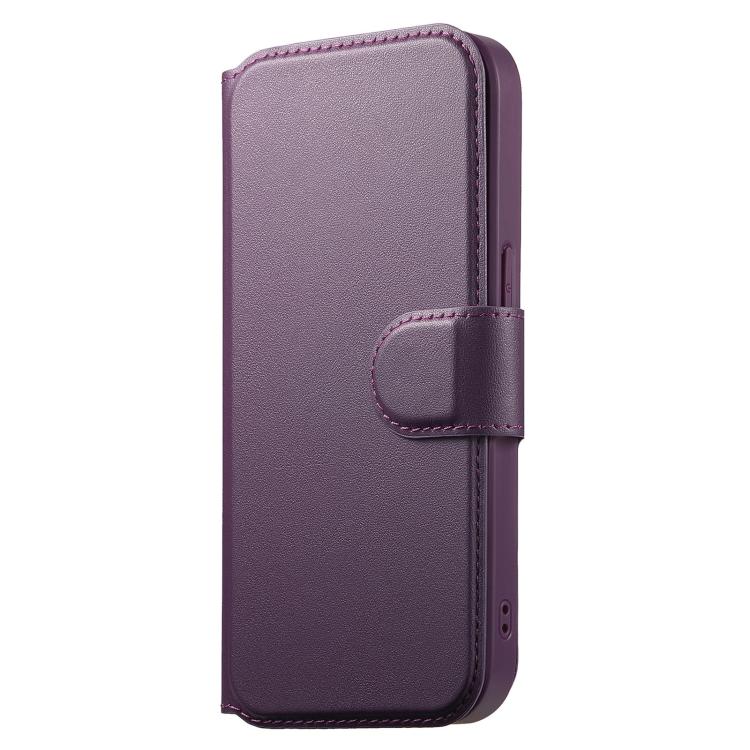 For iPhone 16e CaseNeo Finger Grip Strap MagSafe Leather Phone Case(Purple)