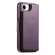 For iPhone 16e CaseNeo Finger Grip Strap MagSafe Leather Phone Case(Purple)