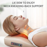 Multifunctional Mini Massage Pillow Neck and Shoulder Cervical Massager, Plug Type:UK Plug(Black)