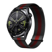 Kalebol 20mm Universal Loop Double Magnetic Buckle Milanese Strap(Black Red)
